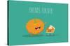 Pumpkin Pie. Pumpkin Vector Cartoon. Friends Forever. ?Omic Characters.-Serbinka-Stretched Canvas