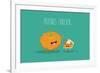Pumpkin Pie. Pumpkin Vector Cartoon. Friends Forever. ?Omic Characters.-Serbinka-Framed Art Print