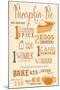 Pumpkin Pie Recipe-Lantern Press-Mounted Art Print