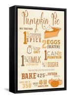 Pumpkin Pie Recipe-Lantern Press-Framed Stretched Canvas