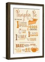 Pumpkin Pie Recipe-Lantern Press-Framed Art Print