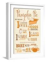 Pumpkin Pie Recipe-Lantern Press-Framed Art Print