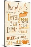 Pumpkin Pie Recipe-Lantern Press-Mounted Art Print