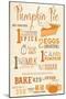 Pumpkin Pie Recipe-Lantern Press-Mounted Art Print