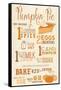 Pumpkin Pie Recipe-Lantern Press-Framed Stretched Canvas