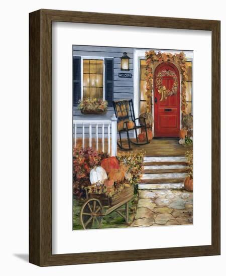 Pumpkin Porch-Marilyn Dunlap-Framed Art Print