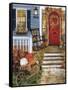 Pumpkin Porch-Marilyn Dunlap-Framed Stretched Canvas