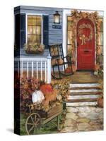 Pumpkin Porch-Marilyn Dunlap-Stretched Canvas