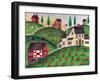 Pumpkin Red Barn Folk Art Cheryl Bartley-Cheryl Bartley-Framed Premium Giclee Print