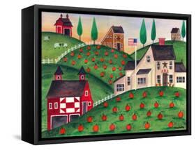 Pumpkin Red Barn Folk Art Cheryl Bartley-Cheryl Bartley-Framed Stretched Canvas