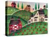 Pumpkin Red Barn Folk Art Cheryl Bartley-Cheryl Bartley-Stretched Canvas