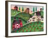 Pumpkin Red Barn Folk Art Cheryl Bartley-Cheryl Bartley-Framed Giclee Print