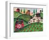 Pumpkin Red Barn Folk Art Cheryl Bartley-Cheryl Bartley-Framed Giclee Print