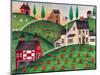 Pumpkin Red Barn Folk Art Cheryl Bartley-Cheryl Bartley-Mounted Giclee Print