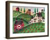 Pumpkin Red Barn Folk Art Cheryl Bartley-Cheryl Bartley-Framed Giclee Print