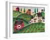 Pumpkin Red Barn Folk Art Cheryl Bartley-Cheryl Bartley-Framed Giclee Print