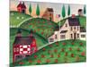 Pumpkin Red Barn Folk Art Cheryl Bartley-Cheryl Bartley-Mounted Giclee Print