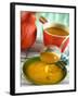 Pumpkin Soup Being Poured into Soup Plates-Jean-Paul Chassenet-Framed Photographic Print
