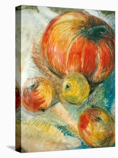 Pumpkin with Apples-Joan Thewsey-Stretched Canvas