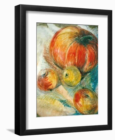 Pumpkin with Apples-Joan Thewsey-Framed Premium Giclee Print