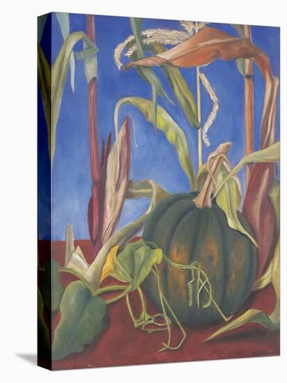 Pumpkin with Flowers, 1989-Pedro Diego Alvarado-Stretched Canvas