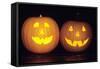 Pumpkins 2 Decorated and Lit Up from Inside With-null-Framed Stretched Canvas