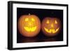 Pumpkins 2 Decorated and Lit Up from Inside With-null-Framed Photographic Print