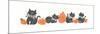 Pumpkins and Black Cats-Beverly Johnston-Mounted Giclee Print