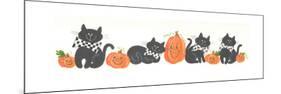 Pumpkins and Black Cats-Beverly Johnston-Mounted Giclee Print