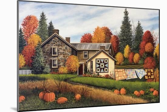 Pumpkins Fall Quilts-Debbi Wetzel-Mounted Giclee Print