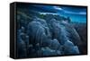 Punakaiki, Pancake Rocks, West Coast, North Island, New Zealand, Pacific-John Alexander-Framed Stretched Canvas