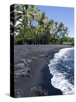 Punaluu Black Sand Beach, Island of Hawaii (Big Island), Hawaii, USA-Ethel Davies-Stretched Canvas