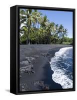 Punaluu Black Sand Beach, Island of Hawaii (Big Island), Hawaii, USA-Ethel Davies-Framed Stretched Canvas