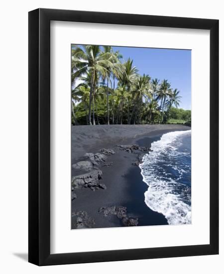 Punaluu Black Sand Beach, Island of Hawaii (Big Island), Hawaii, USA-Ethel Davies-Framed Photographic Print