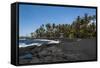 Punaluu Black Sand Beach on Big Island, Hawaii, United States of America, Pacific-Michael Runkel-Framed Stretched Canvas