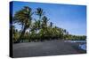 Punaluu Black Sand Beach on Big Island, Hawaii, United States of America, Pacific-Michael Runkel-Stretched Canvas