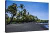 Punaluu Black Sand Beach on Big Island, Hawaii, United States of America, Pacific-Michael Runkel-Stretched Canvas