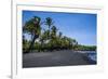 Punaluu Black Sand Beach on Big Island, Hawaii, United States of America, Pacific-Michael Runkel-Framed Photographic Print