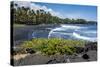 Punaluu Black Sand Beach on Big Island, Hawaii, United States of America, Pacific-Michael Runkel-Stretched Canvas