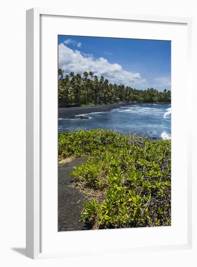 Punaluu Black Sand Beach on Big Island, Hawaii, United States of America, Pacific-Michael Runkel-Framed Photographic Print