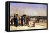 Punch and Judy on the Beach, Coney Island, 1880-Samuel S. Carr-Framed Stretched Canvas