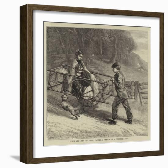 Punch and Judy on their Travels, a Sketch on a Turnpike Road-Samuel Edmund Waller-Framed Giclee Print