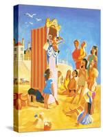 Punch and Judy Show on the Beach-English School-Stretched Canvas