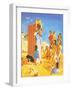 Punch and Judy Show on the Beach-English School-Framed Giclee Print