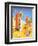 Punch and Judy Show on the Beach-English School-Framed Giclee Print