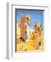 Punch and Judy Show on the Beach-English School-Framed Giclee Print