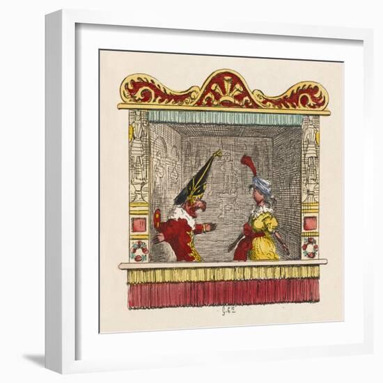 Punch and Pretty Poll-George Cruikshank-Framed Art Print