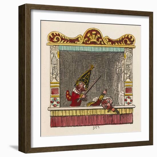 Punch Beats Judy-George Cruikshank-Framed Art Print