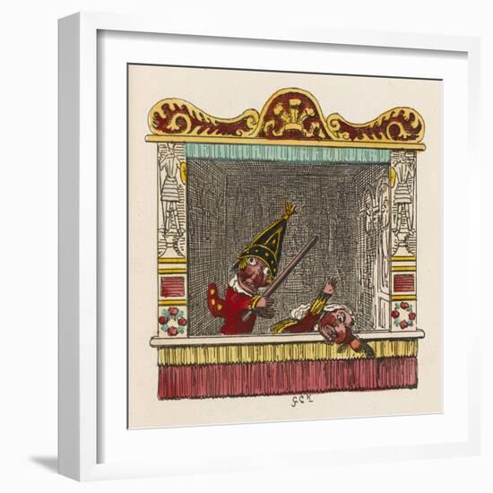 Punch Beats Judy-George Cruikshank-Framed Art Print