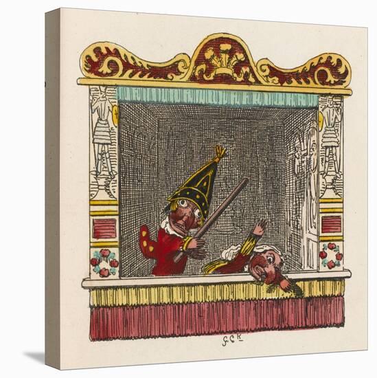 Punch Beats Judy-George Cruikshank-Stretched Canvas